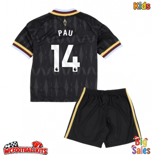 Aston Villa Pau Torres #14 Replica Away Stadium Kit for Kids 2026-27 Short Sleeve (+ pants)
